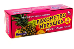 МЫШИЛЬД Медово-зерновые шарики д/грызунов Фруктовый микс, коробка 3шт 60г