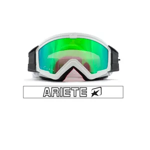 Очки кроссовые ARIETE MUDMAX GOGGLES, белый, зеркальная зеленая линза 14940-BVN