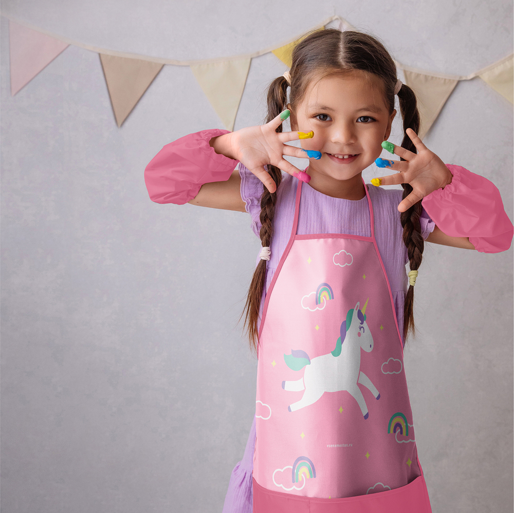 Фартук для творчества на завязках. Единорог