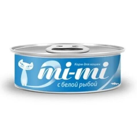 Консервы MI-MI для кошек и котят с белой рыбой - 80 гр