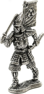 Фигурка Самураи "Сёгун" олово. Игрушка литая металлическая 54 мм (1:32)