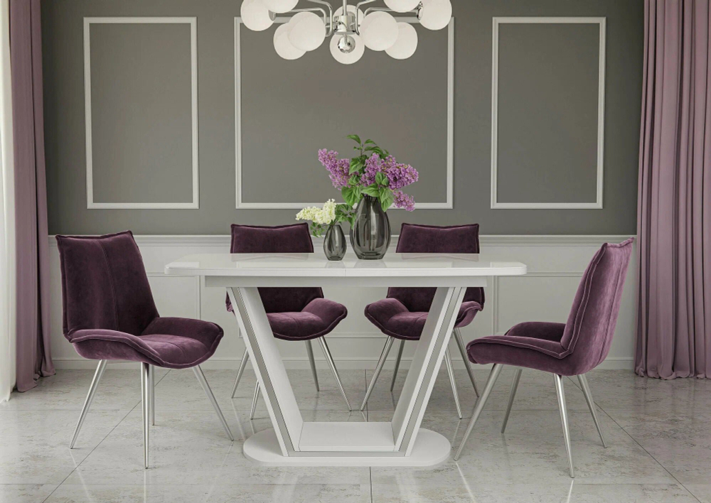 Стол кухонный обеденный раздвижной Белый "Вижион" 140(170)х80 см