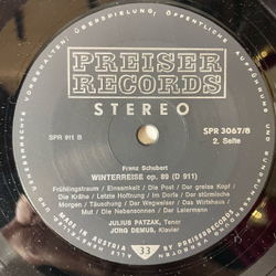 Винтажная виниловая пластинка LP Franz Schubert Франц Шуберт, Julius Patzak, Jorg Demus, Winterreise (Австрия 1977)