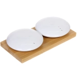 Набор для специй 2шт на бамбуковой подставке «White magic» плоские