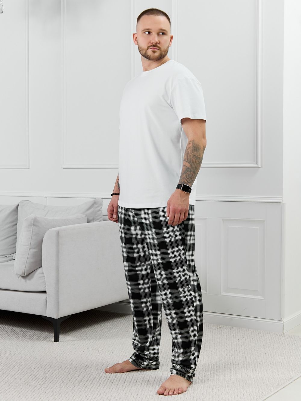 Брюки мужские Тор-1.1 Виотекс КЛЕТКА ЧЕРНАЯ