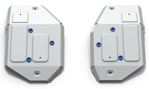 Защита топливного бака Rival для Land Rover Range Rover Evoque I (V - 2.0; 2.2D) 2011-2018, штампованная, алюминий 4 мм, с крепежом, 2 части, 333.3125.1