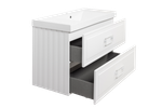 Тумба с раковиной La Fenice Cubo Bianca Twin 100 см FNC-01-CUB-B-100-2 белая матовая