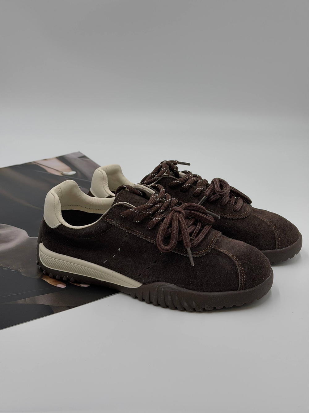 Кроссовки женские натуральная кожа арт. 9004-2 цвет"коричневый"