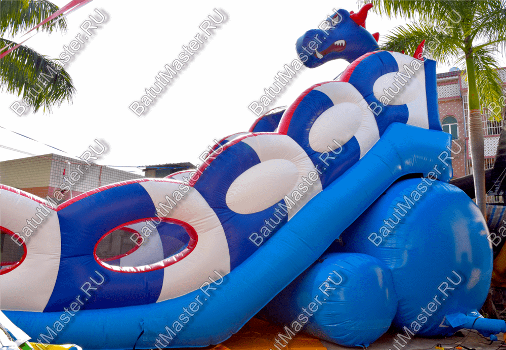Коммерческий надувной батут-горка "Дракон" 11*6*8,5 м