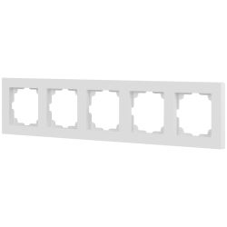 Рамка для розеток и выключателей Intro Accent 6-505-01М на 5 постов, СУ, белый матовый