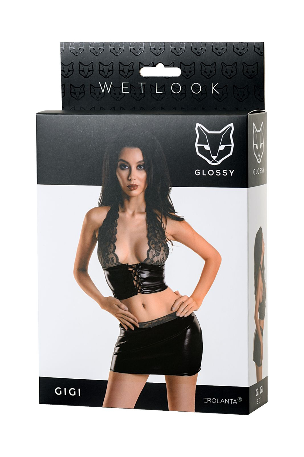 Glossy Gigi - Комплект из материала Wetlook, черный, M