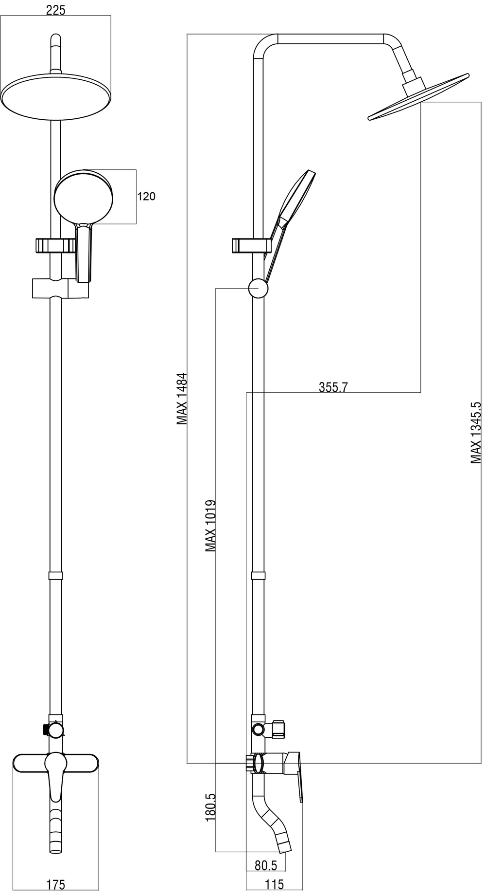 Душевая стойка DIWO Орёл DW-ORL75CR хром