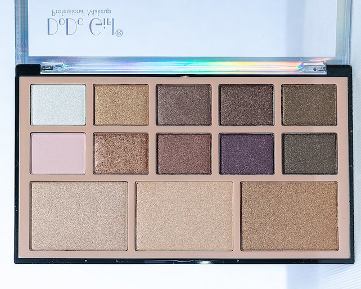 Тени(10 цв.) + хайлайтер 3(цв.) для век DoDo Girl 13 тон A