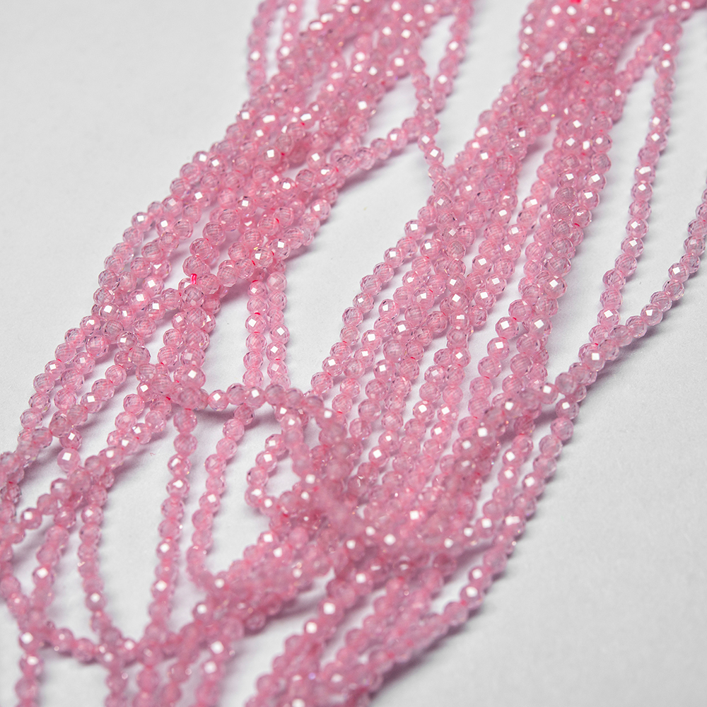 Фианиты, оттенок "Нежный розовый", 2мм шар, микроогранка