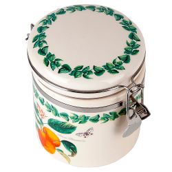 Банка для сыпучих продуктов (клипс)" " 15х10х12см v=480мл(керамика) (подарочная упаковка)