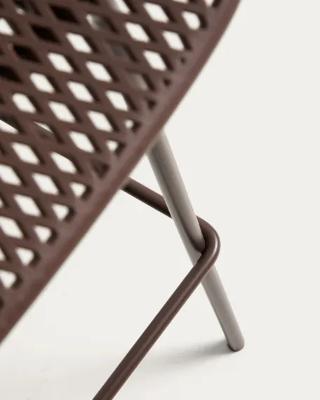 Уличный барный стул Quinby из коричневой стали и пластика, 75 см