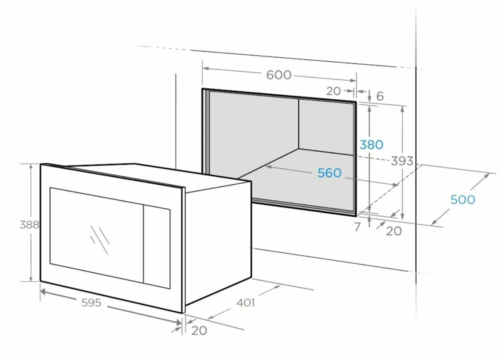 Микроволновая печь встр. MIDEA AG820BJU WH