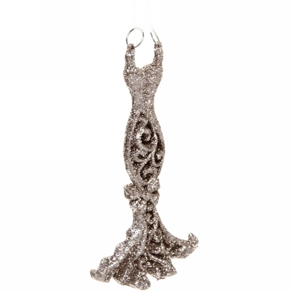 Подвеска «Платье вечернее» 14 см, золото