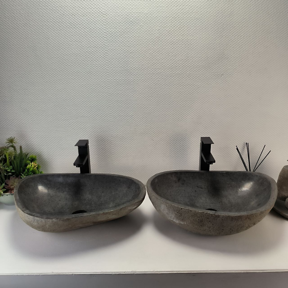 Раковина из речного камня ПАРА! RS-63842 54*38*15 2шт 0127