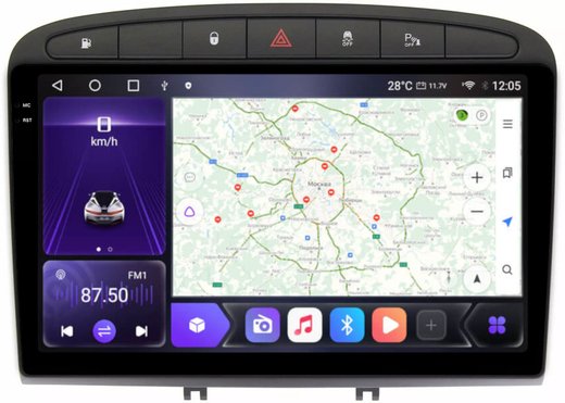 Магнитола для Peugeot 308 2007-2014, 408 2012-2022 - Carmedia OL-9961 QLed+2K, Android 12, ТОП процессор, CarPlay, SIM-слот