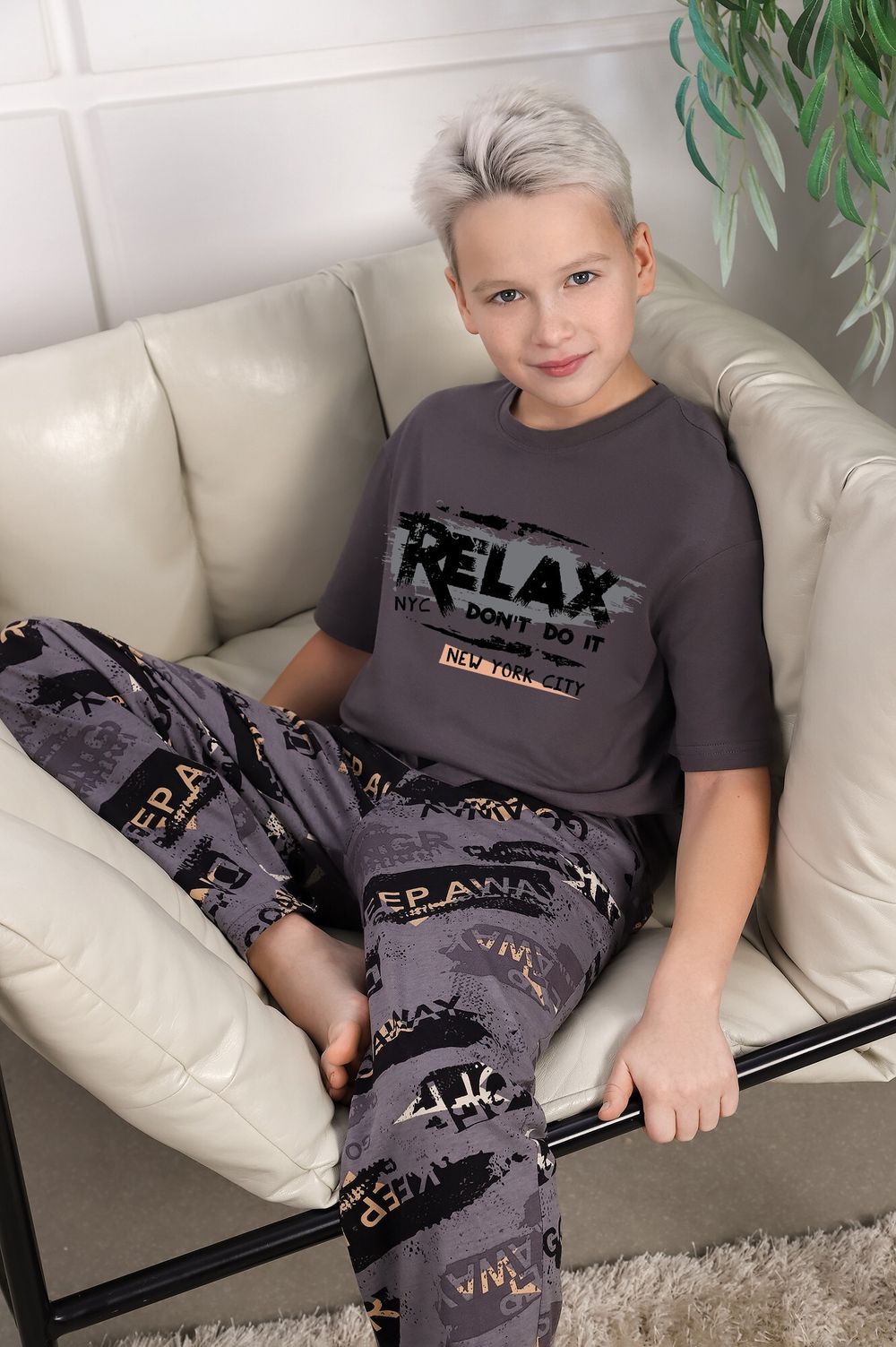 Костюм для мальчика Гранж-1 Виотекс СЕРЫЙ