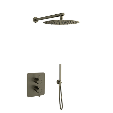 Встраиваемый термост.смеситель для душа на 2 выхода с троп.и руч.душем ODISEA JOYA K5987022GR графит