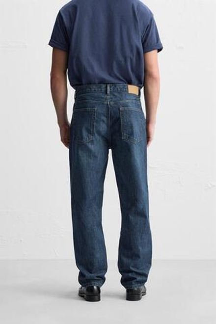 ZARA ДЖИНСЫ STRAIGHT-LEG, СИНИЙ