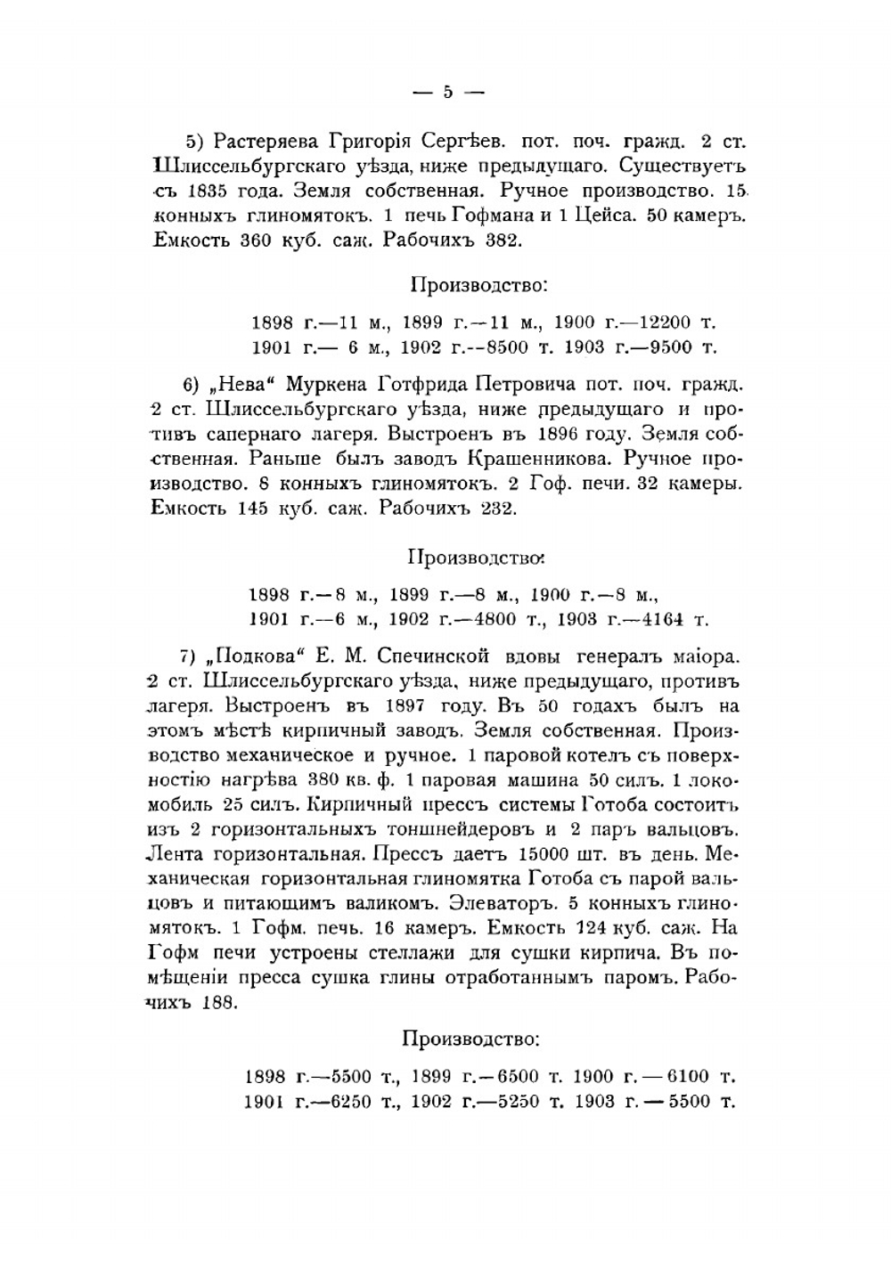 Кирпичное производство на р. Неве и ее притоках | Саноцкий Тимофей Федорович