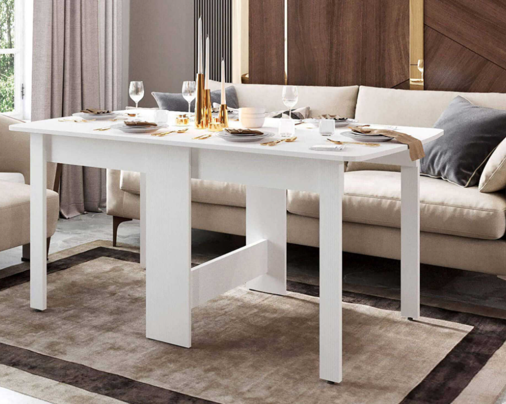 Колибри-14 (DaVita) Стол-книжка (белый шпон)