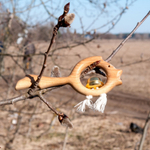 Деревянная погремушка с бубенцом Золотая рыбка Леснушки