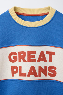 ZARA ТОЛСТОВКА С НАДПИСЬЮ, РАЗНОЦВЕТНЫЙ