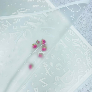 Пленка прозрачная "Буквы" с каймой Белая