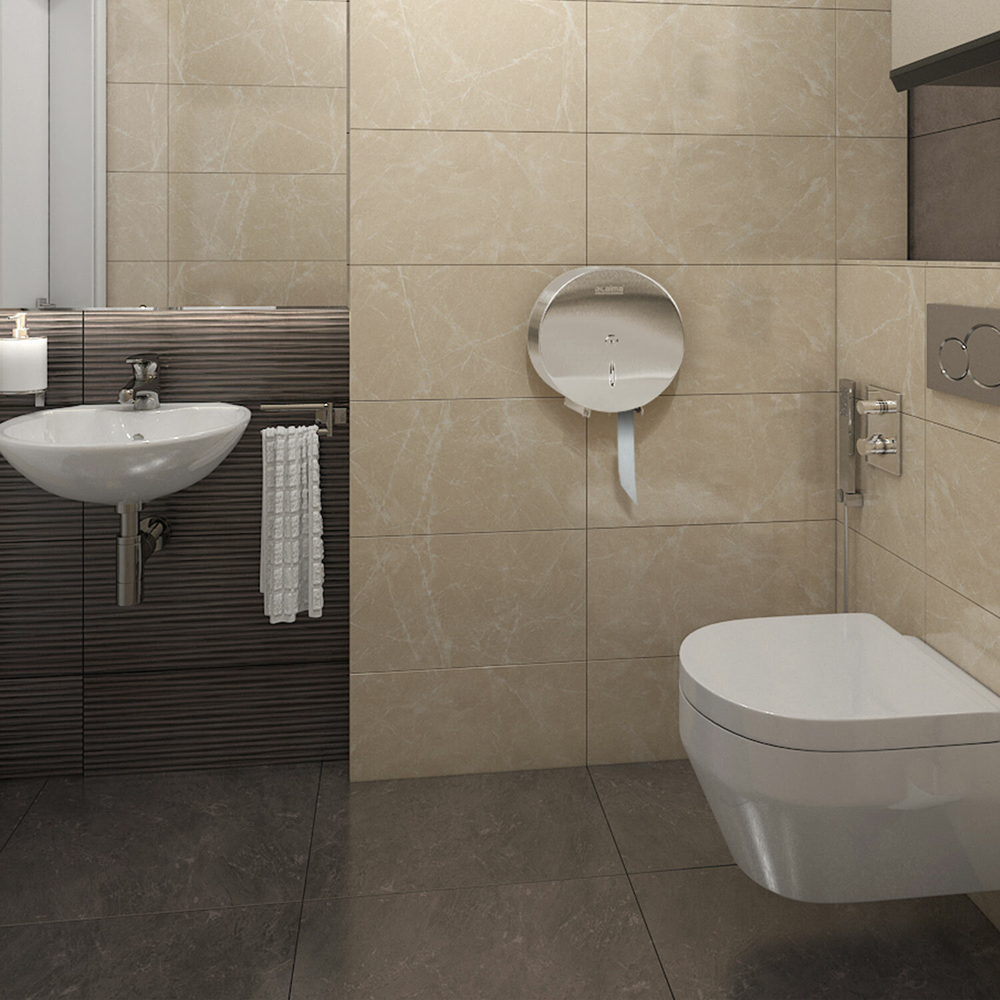 Диспенсер для туалетной бумаги LAIMA PROFESSIONAL INOX, (Система T2) малый, нержавеющая сталь, матовый.