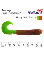 Твистер несъедобный Helios Long Hybrid 3,55"/9,0 см MIX 100шт. (HS-15-031-N)