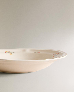 ZARA HOME ГЛУБОКАЯ ТАРЕЛКА С УЗОРОМ, КРЕМОВЫЙ