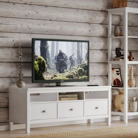 Тумба под телевизор напольная белая 03 Кантри (образец из салона)