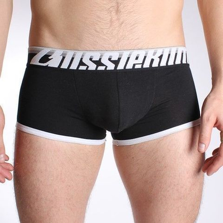 Мужские трусы хипсы черные с серой резинкой Aussiebum Fire Boxer AB6105-3