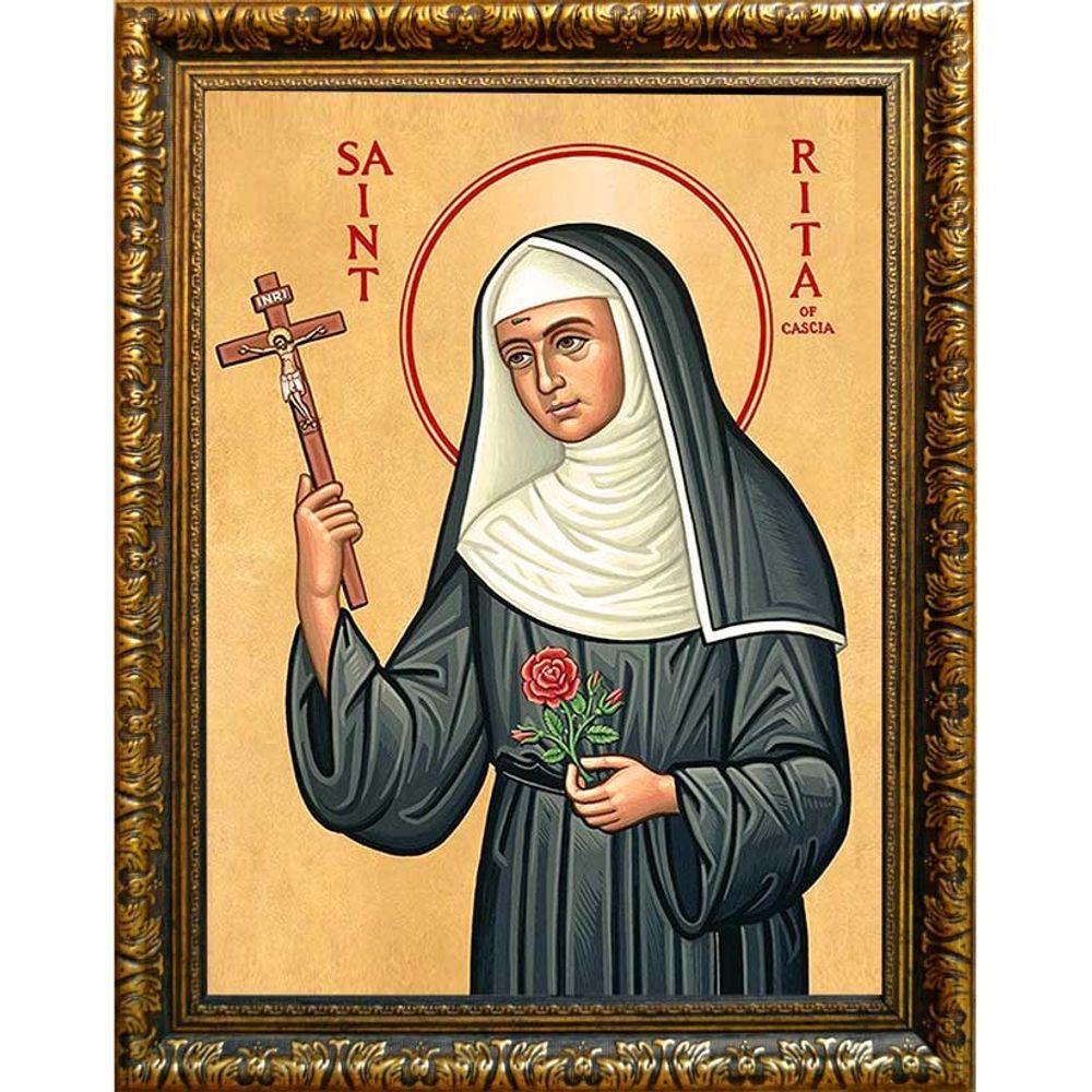Святая Рита Кашийская. Икона на холсте.