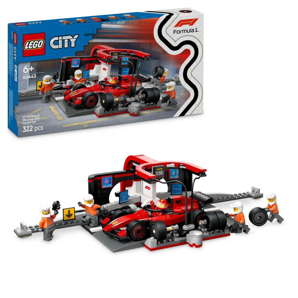 LEGO City - F1 Пит-стоп и механики с болидом Ferrari 60443