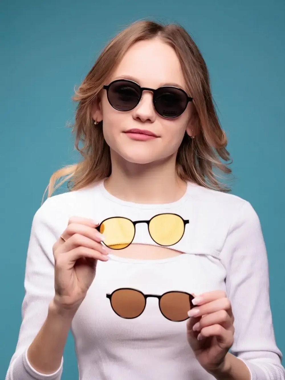 Оправа для очков с магнитными накладками 4в1