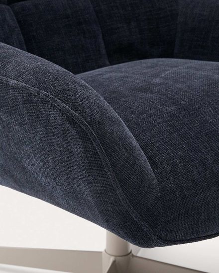 Teryl Кресло из шенилла синего цвета с серым металлом Испания 
