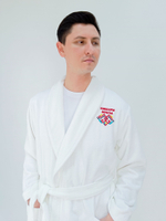 Халат махровый банный с чувашской вышивкой