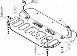 Защита стальная 2 мм Д, КПП Geely Atlas V=2,0 с 2024г MOTODOR.74207