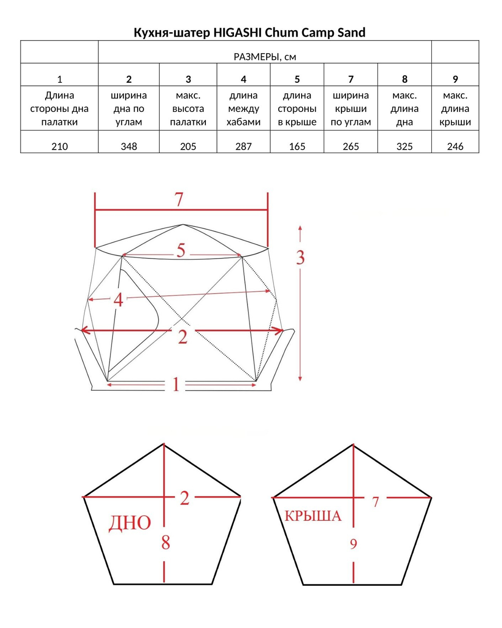 Шатер Higashi Chum Camp Camo (325х325см по диагонали)