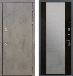 Входная металлическая дверь  с зеркалом RеX (РЕКС) 22 Бетон темный / СБ-16 Венге
