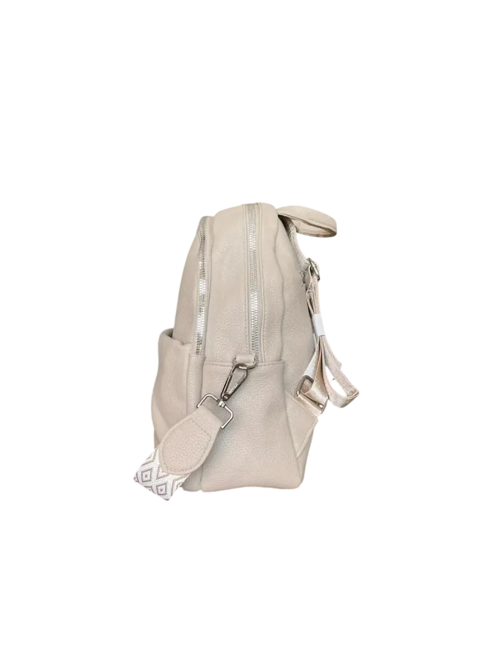 Рюкзак сумка женская из экокожи бежевая QOZA