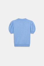 Вязаный кардиган с короткими рукавами и рукавами-балонами - ZARA