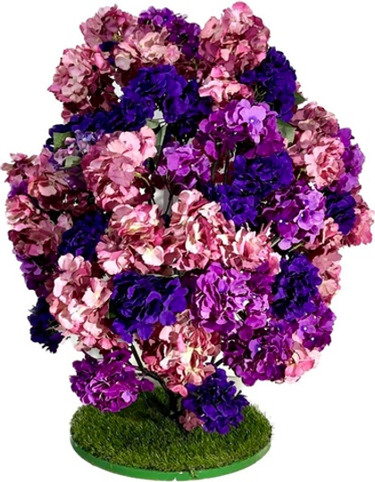 Искусственный куст "Гортензия микс розово - фиолетовый 1,3м"