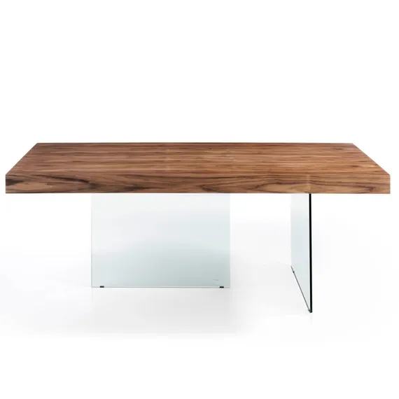 Обеденный стол Angel Cerda 1028, 200х100 см, закаленное стекло, орех