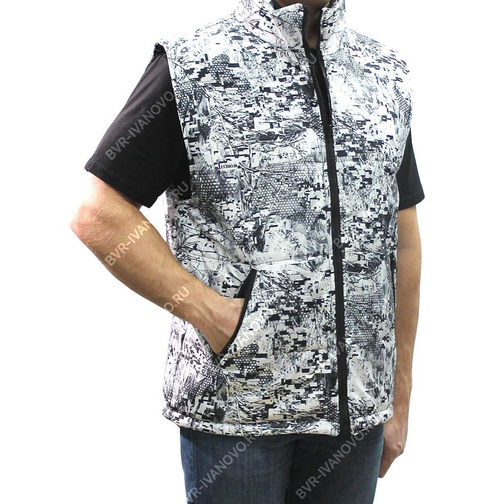 Жилет утеплённый БВР (дюплекс/Белый Лес PIXEL)